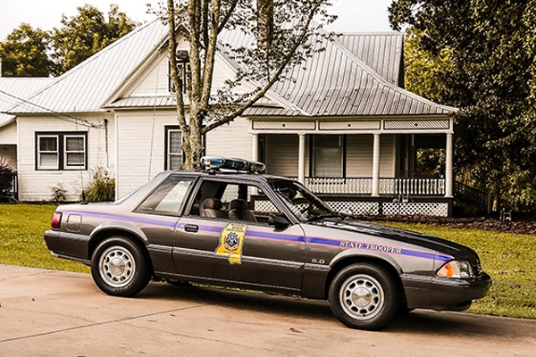 1992 SSP Mississippi State Patrol Mustang - Mississippi State Patrol ordered ten 1991 and ten 1992 Mustang SSP’s. This car is currently the only known remaining Mississippi State Patrol Mustang in existence. It has been restored to in-service specifications including period-correct police equipment.
